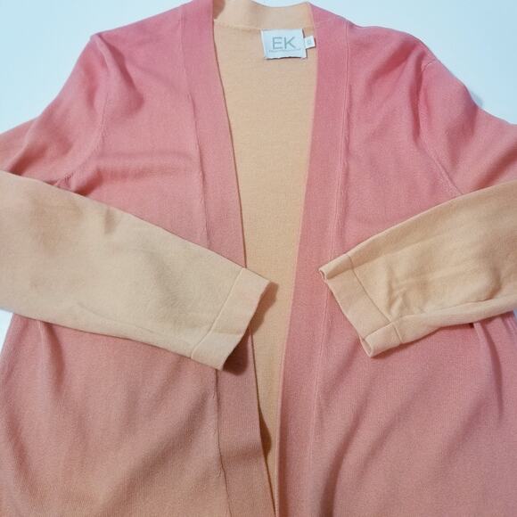 EDINBURGH Knitwear 100% Pima Cotton Ombre Midi Cardigan - Picture 9 of 12